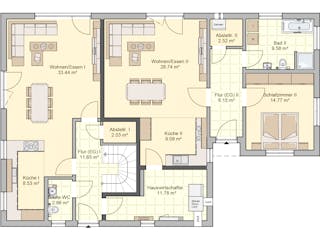 Fertighaus Junto 224 von Fingerhut Haus Schlüsselfertig ab 653374€, Satteldach-Klassiker Grundriss 1