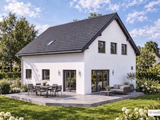 Fertighaus Junto 175 von Fingerhut Haus Schlüsselfertig ab 546563€, Satteldach-Klassiker Außenansicht 1