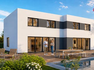 Massivhaus Dppelhaus mit zwei mal 113 m² von Mein Haus Bausysteme, Stadtvilla Außenansicht 1