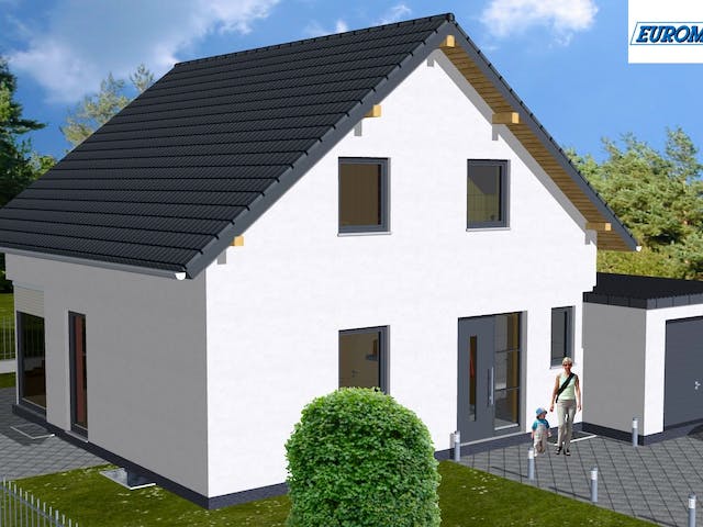 Massivhaus Family 110 SD von EUROMAC 2 S.A.S. Bausatzhaus ab 32119€, Satteldach-Klassiker Außenansicht 1