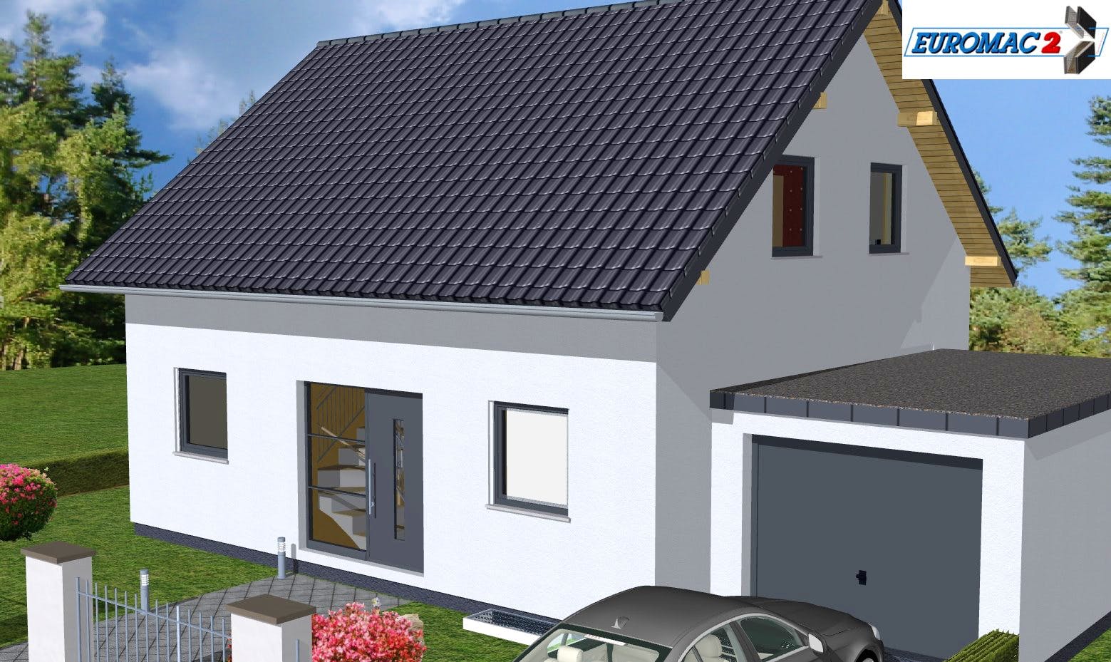 Massivhaus Family 125 SD von EUROMAC 2 S.A.S. Bausatzhaus ab 39788€, Satteldach-Klassiker Außenansicht 2