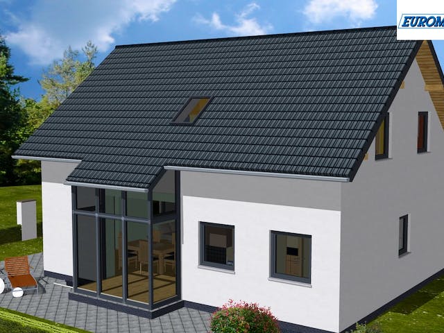 Massivhaus Family 135 WG von EUROMAC 2 S.A.S. Bausatzhaus ab 35454€, Satteldach-Klassiker Außenansicht 4