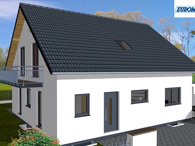 Massivhaus Family 160 SG von EUROMAC 2 S.A.S. Bausatzhaus ab 42704€, Satteldach-Klassiker Außenansicht 4