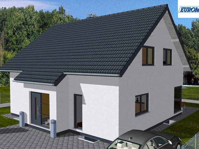 Massivhaus Family 200 SG von EUROMAC 2 S.A.S. Bausatzhaus ab 44506€, Satteldach-Klassiker Außenansicht 2