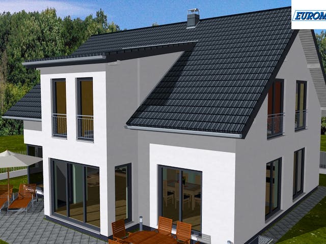 Massivhaus Family 200 SG von EUROMAC 2 S.A.S. Bausatzhaus ab 44506€, Satteldach-Klassiker Außenansicht 4