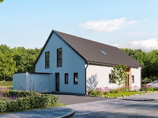 Massivhaus Premium 152/58 edition von FAVORIT Massivhaus Schlüsselfertig ab 490990€, Satteldach-Klassiker Außenansicht 2