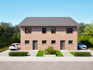 Massivhaus Entwurf FI110 von FAVORIT Massivhaus, Satteldach-Klassiker Außenansicht 4
