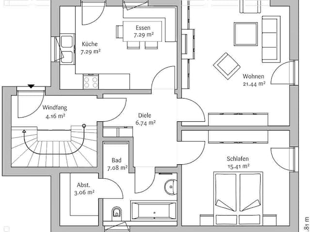 Fertighaus Klassisch 144 von FischerHaus Schlüsselfertig ab 491077€, Satteldach-Klassiker Grundriss 1