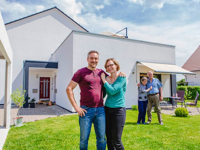 Fertighaus Modern 191 von FischerHaus Schlüsselfertig ab 624893€, Satteldach-Klassiker Außenansicht 1