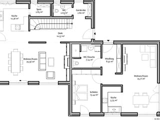 Fertighaus Modern 191 von FischerHaus Schlüsselfertig ab 624893€, Satteldach-Klassiker Grundriss 1