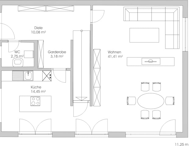 Fertighaus Modern 173 von FischerHaus Schlüsselfertig ab 502392€, Cubushaus Grundriss 1 Fertighaus Modern 173 von FischerHaus Schlüsselfertig ab 502392€, Cubushaus Grundriss 1