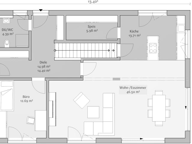 Fertighaus Stadtvilla 212 von FischerHaus Schlüsselfertig ab 552675€, Stadtvilla Grundriss 1