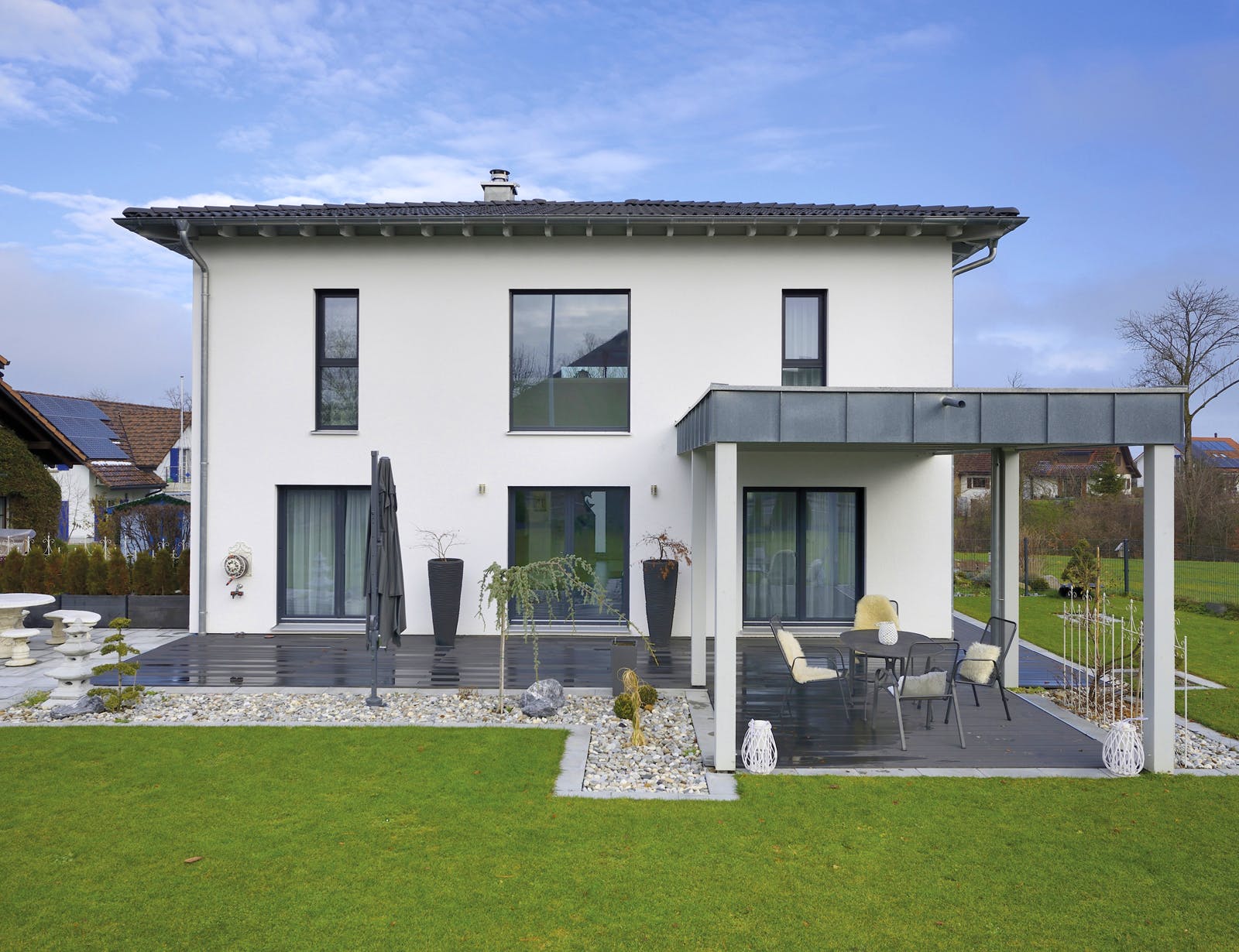 Fertighaus Haus Tursellino von Fertighaus WEISS Schlüsselfertig ab 497000€, Stadtvilla Außenansicht 3