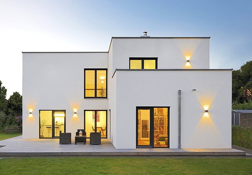 Fertighaus Haus Jacobi von Fertighaus WEISS Schlüsselfertig ab 440000€, Cubushaus Außenansicht 1