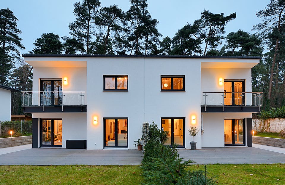 Fertighaus Haus Knüpfer/Schmenger von Fertighaus WEISS, Pultdachhaus Außenansicht 1