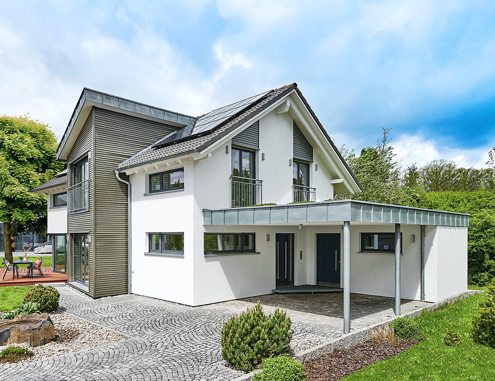 Fertighaus MH Erlangen von Fertighaus WEISS Schlüsselfertig ab 359000€, Satteldach-Klassiker Außenansicht 2