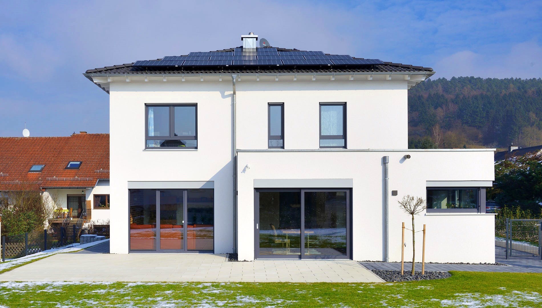 Fertighaus Haus Schmidt von Fertighaus WEISS Schlüsselfertig ab 398000€, Stadtvilla Außenansicht 3