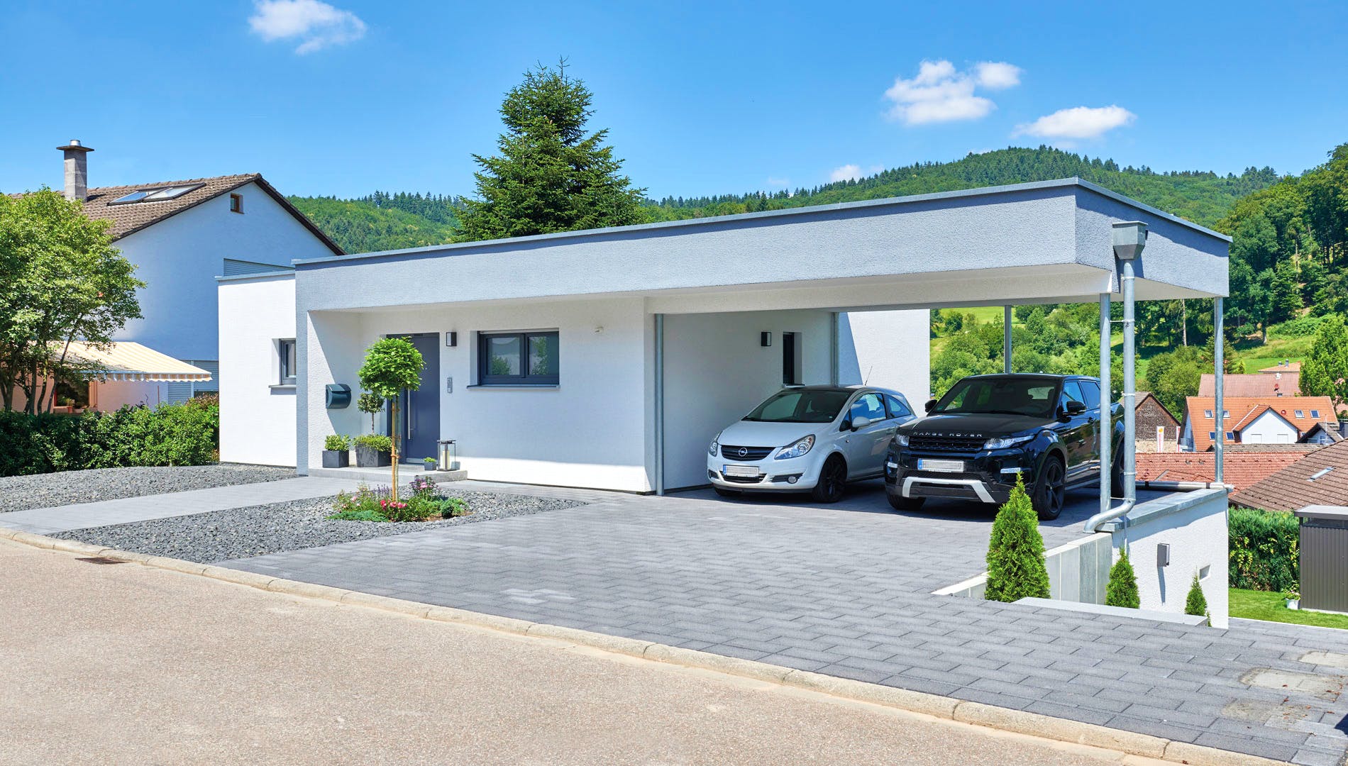 Fertighaus Haus Schneider von Fertighaus WEISS, Cubushaus Außenansicht 3