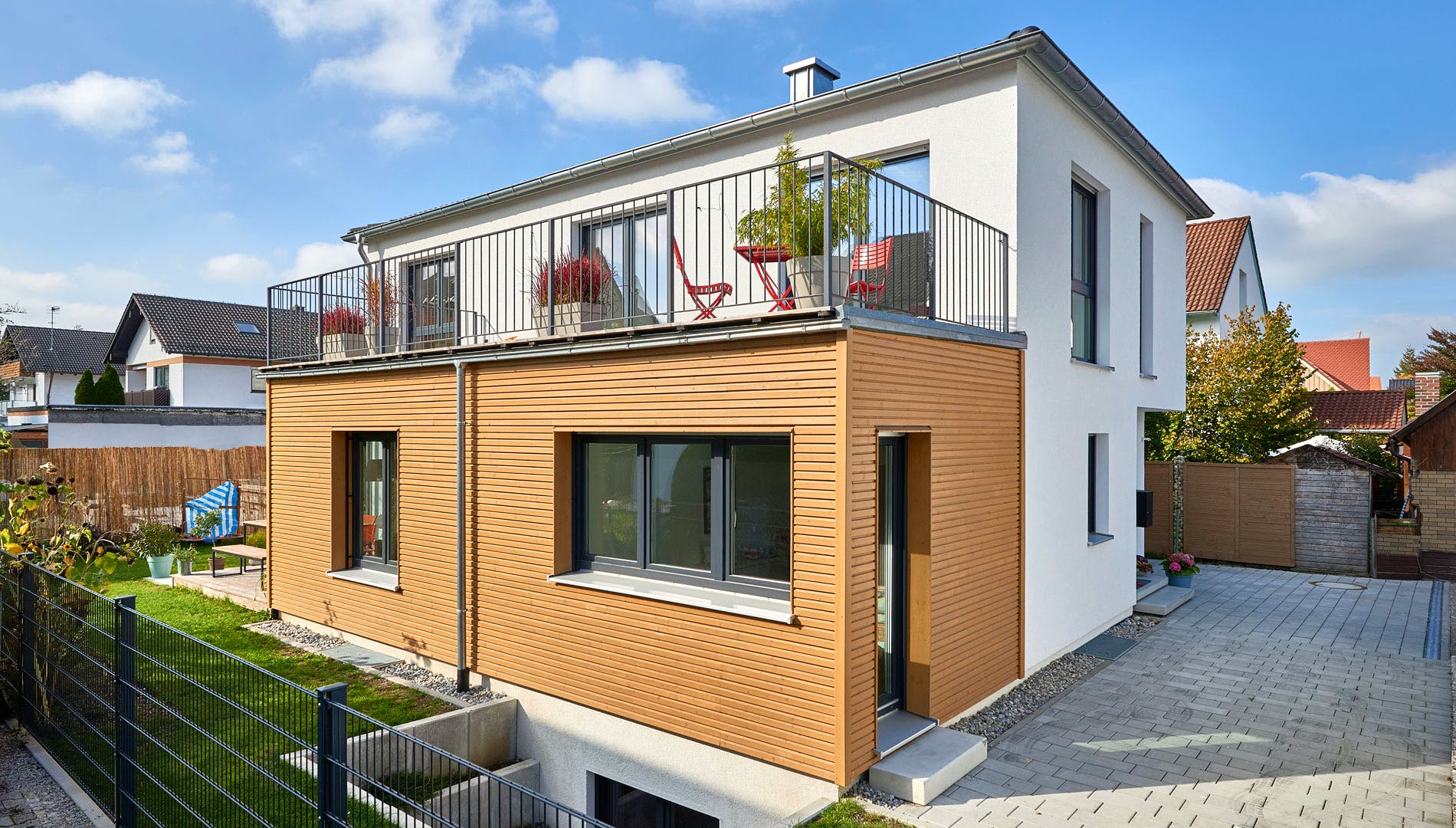 Fertighaus Haus Weinberg von Fertighaus WEISS Schlüsselfertig ab 425000€, Stadtvilla Außenansicht 1