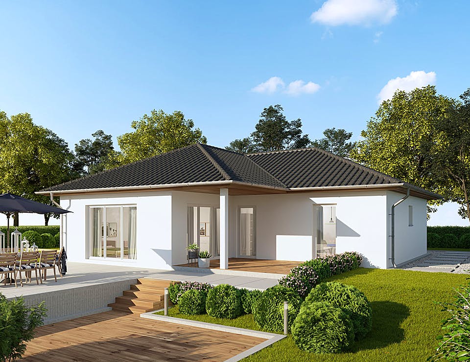 Massivhaus Bernburg von FIBAV Massivhaus, Bungalow Außenansicht 1