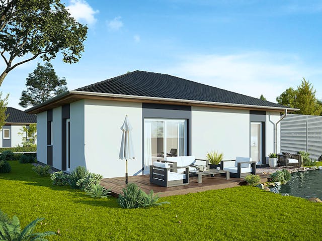 Massivhaus Falkensee von FIBAV Massivhaus, Bungalow Außenansicht 1