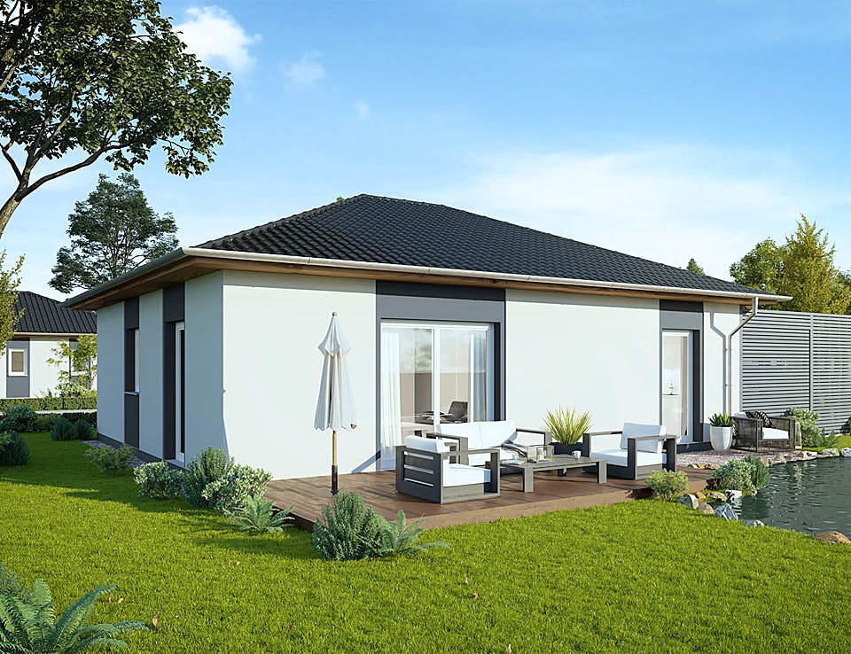 Massivhaus Falkensee von FIBAV Massivhaus, Bungalow Außenansicht 1