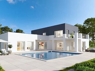 Massivhaus Stadtvilla Fürstenberg von FIBAV Massivhaus, Stadtvilla Außenansicht 1