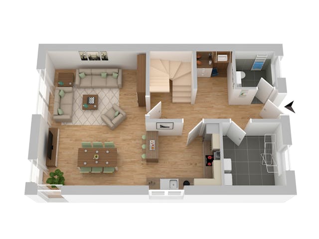 Massivhaus Doppelhaushälfte Fulda von FIBAV Massivhaus, Satteldach-Klassiker Grundriss 1 Massivhaus Doppelhaushälfte Fulda von FIBAV Massivhaus, Satteldach-Klassiker Grundriss 1