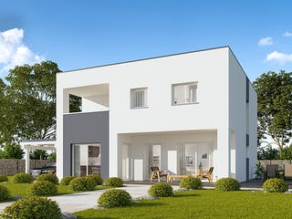 Massivhaus Stadtvilla Jena von FIBAV Massivhaus, Stadtvilla Außenansicht 1