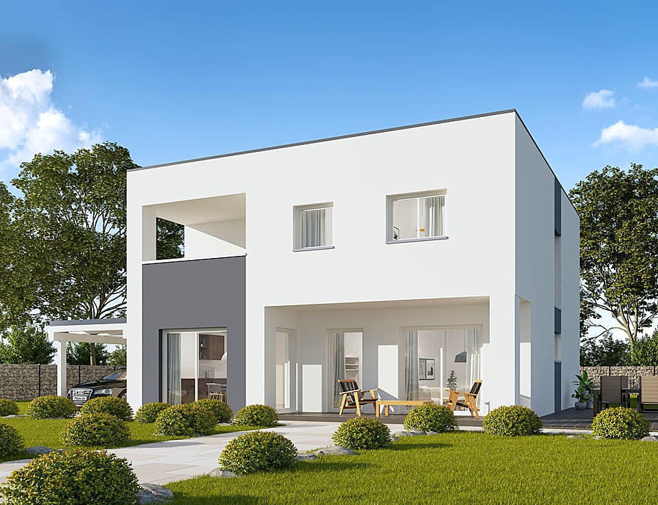 Massivhaus Stadtvilla Jena von FIBAV Massivhaus, Stadtvilla Außenansicht 1