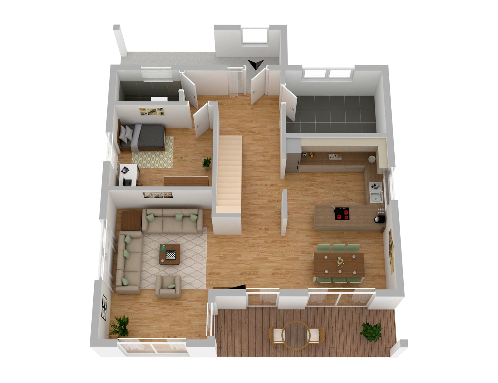 Massivhaus Stadtvilla Jena von FIBAV Massivhaus, Stadtvilla Grundriss 1