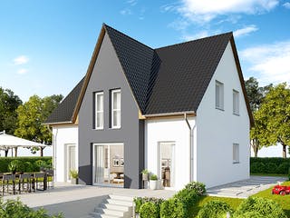 Massivhaus Stadthaus Kiel von FIBAV Massivhaus, Satteldach-Klassiker Außenansicht 1