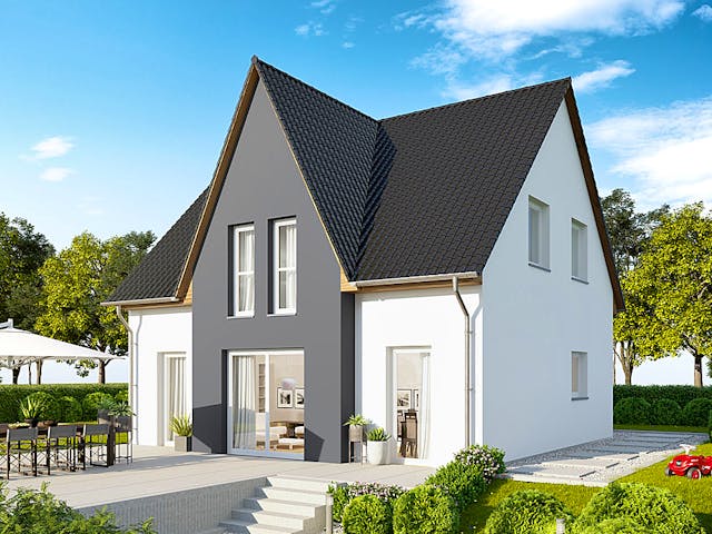 Massivhaus Stadthaus Kiel von FIBAV Massivhaus, Satteldach-Klassiker Außenansicht 1 Massivhaus Stadthaus Kiel von FIBAV Massivhaus, Satteldach-Klassiker Außenansicht 1