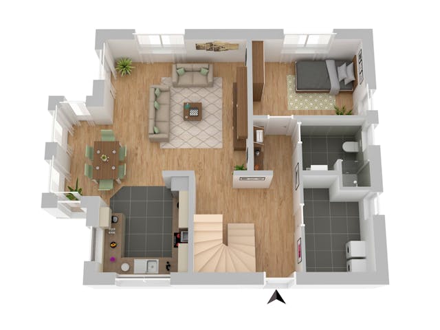 Massivhaus Stadthaus Werder von FIBAV Massivhaus, Satteldach-Klassiker Grundriss 1 Massivhaus Stadthaus Werder von FIBAV Massivhaus, Satteldach-Klassiker Grundriss 1