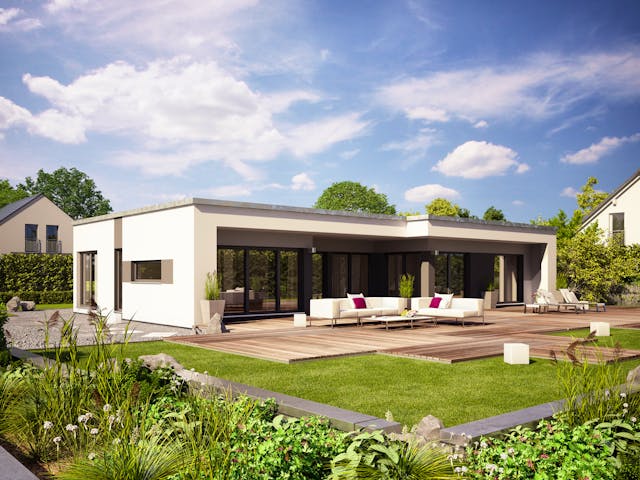 Fertighaus Finess 135 von Büdenbender Hausbau, Bungalow Außenansicht 1