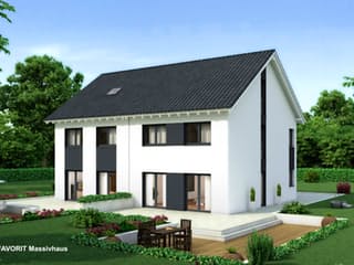 Massivhaus Finesse 107 von FAVORIT Massivhaus, Satteldach-Klassiker Außenansicht 1