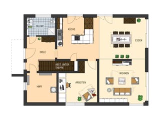 Fertighaus MH Würzburg - ARTIS 350 von FingerHaus Schlüsselfertig ab 481777€, Satteldach-Klassiker Grundriss 1