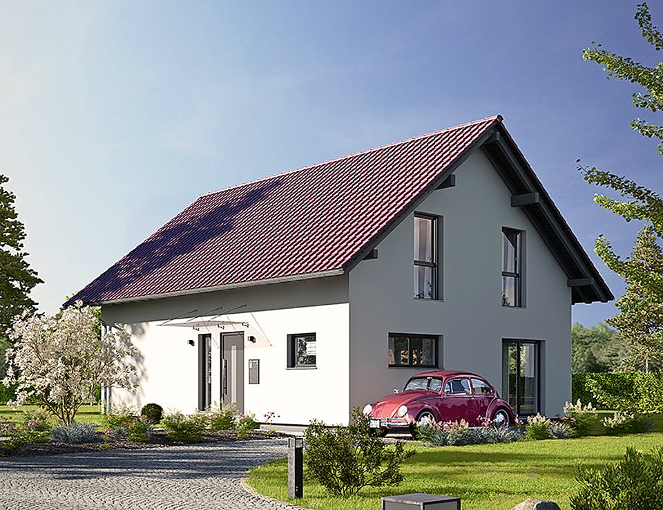 Fertighaus JUNO 401 S100 von FingerHaus Schlüsselfertig ab 343781€, Satteldach-Klassiker Außenansicht 1