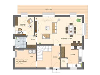 Fertighaus JUNO 401 S100 von FingerHaus Schlüsselfertig ab 380848€, Satteldach-Klassiker Grundriss 1