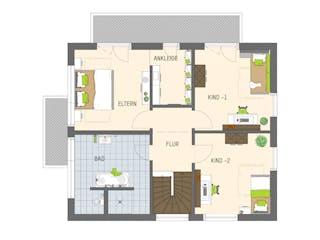Fertighaus MH Kassel - MEDLEY 3.0 300 B W von FingerHaus Schlüsselfertig ab 472075€, Stadtvilla Grundriss 2