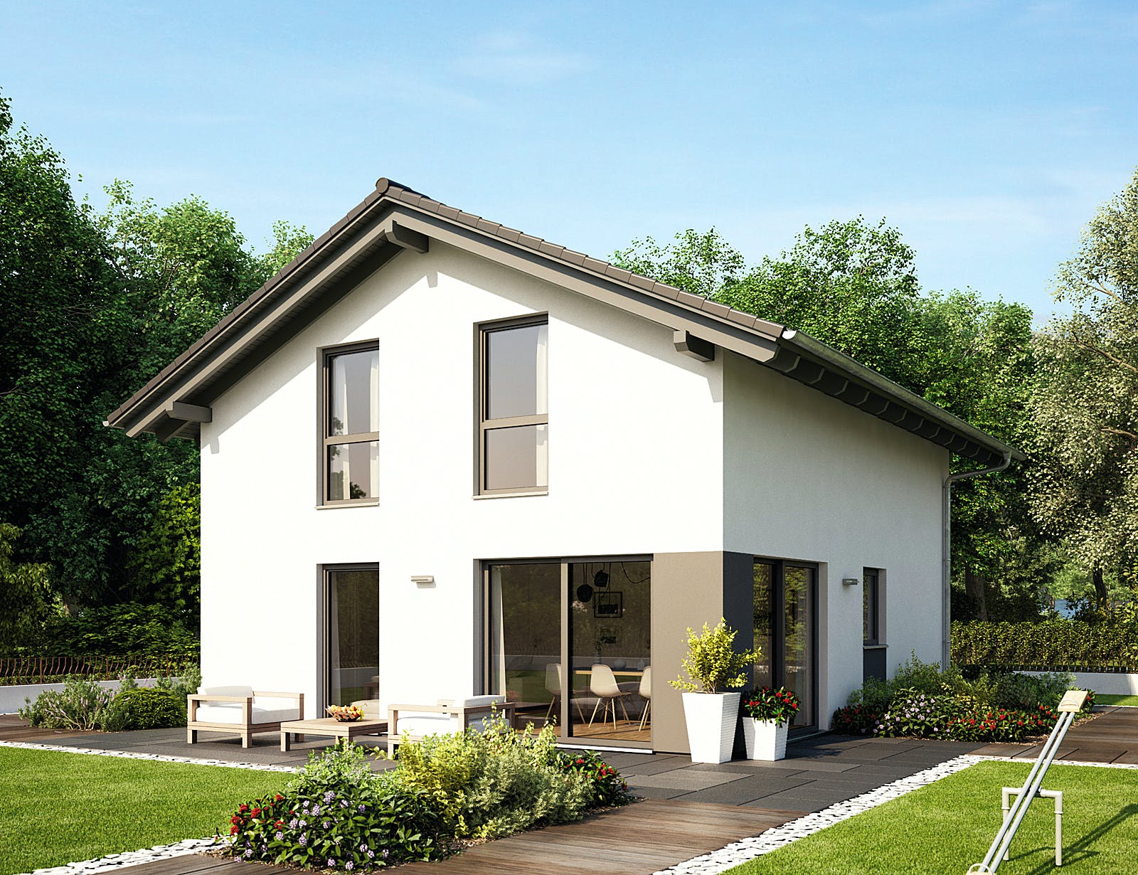 Fertighaus MEDLEY 3.0 102 A S160 von FingerHaus Schlüsselfertig ab 293641€, Satteldach-Klassiker Außenansicht 1