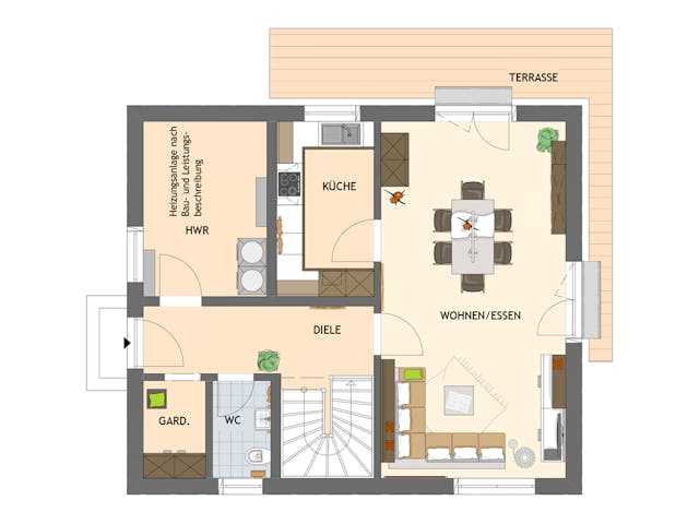 Fertighaus MEDLEY 3.0 102 A S160 von FingerHaus Schlüsselfertig ab 304891€, Satteldach-Klassiker Grundriss 1
