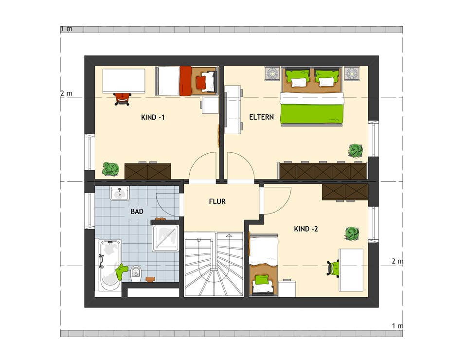 Fertighaus MEDLEY 3.0 102 A S160 von FingerHaus Schlüsselfertig ab 293641€, Satteldach-Klassiker Grundriss 2