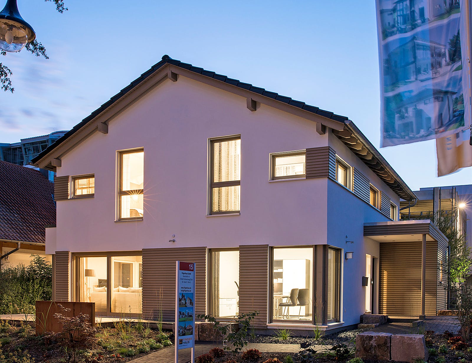 Fertighaus MH Fellbach - MEDLEY 3.0 300 B von FingerHaus Schlüsselfertig ab 460837€, Satteldach-Klassiker Außenansicht 2