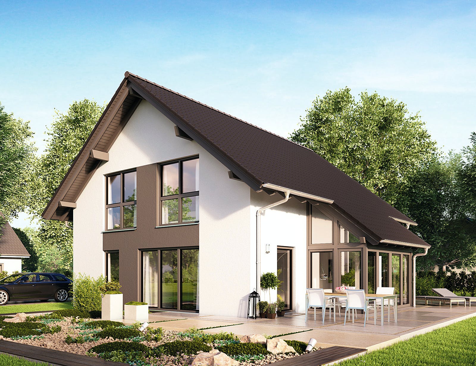 Fertighaus MEDLEY 3.0 410 B S130 WG von FingerHaus Schlüsselfertig ab 367455€, Satteldach-Klassiker Außenansicht 1