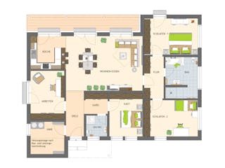Fertighaus NIVO 140 F von FingerHaus Schlüsselfertig ab 396823€, Bungalow Grundriss 1