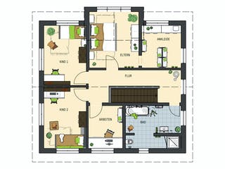 Fertighaus SENTO 403 D S215 von FingerHaus Schlüsselfertig ab 402715€, Satteldach-Klassiker Grundriss 2