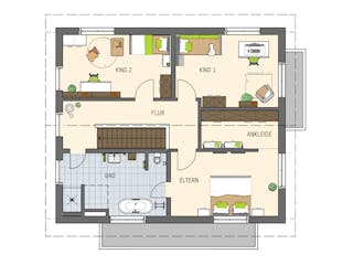 Fertighaus MH Frankenberg - SENTO 500B S215 von FingerHaus Schlüsselfertig ab 457511€, Satteldach-Klassiker Grundriss 2