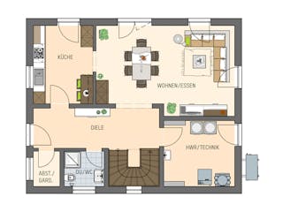 Fertighaus MH Leipzig - UNO 2.0 200 B S180 von FingerHaus Schlüsselfertig ab 375877€, Satteldach-Klassiker Grundriss 1