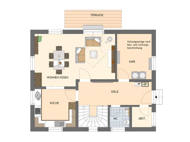 Fertighaus UNO 2.0 201 A S180 von FingerHaus Schlüsselfertig ab 314018€, Satteldach-Klassiker Grundriss 1